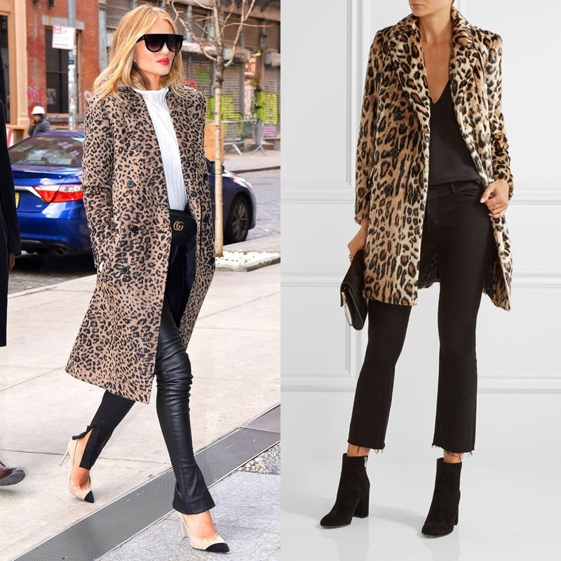 Как носить леопардовое пальто – простой минималистичный крой