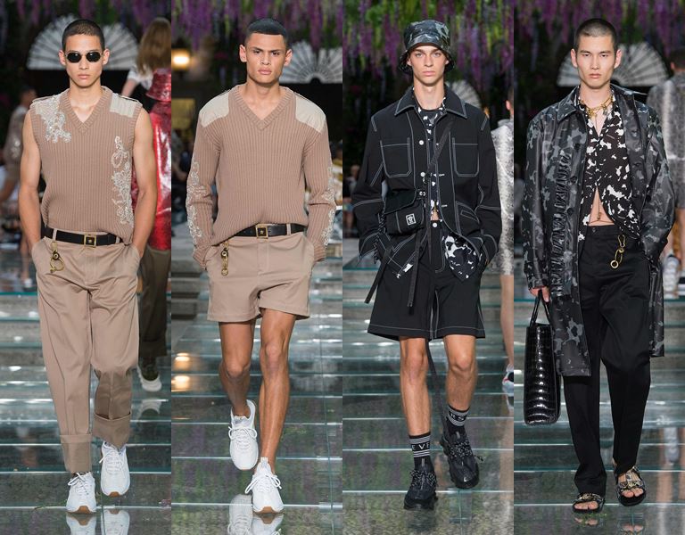 Мужская коллекция Versace весна-лето 2019 - бежевый и серый 