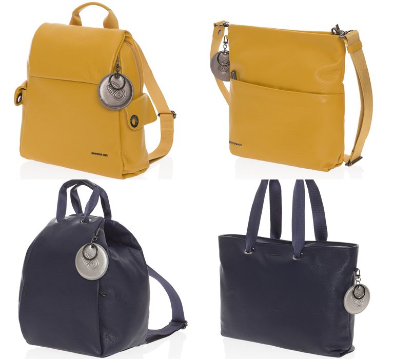 Коллекция сумок Mandarina Duck осень-зима 2018-2019 - Mellow Leather - ярко-желтые и синие 