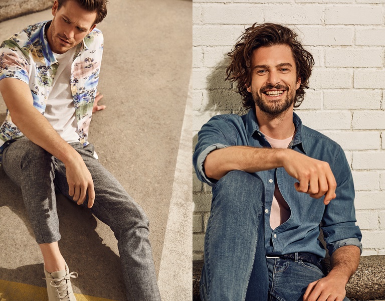 Летние мужские рубашки 2018 Springfield - с джинсами 