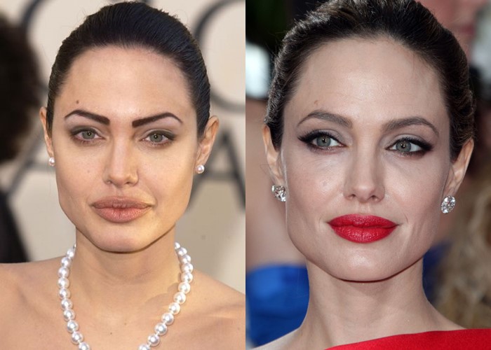 10 звёзд, демонстрирующих, как брови меняют лицо - Анджелина Джоли