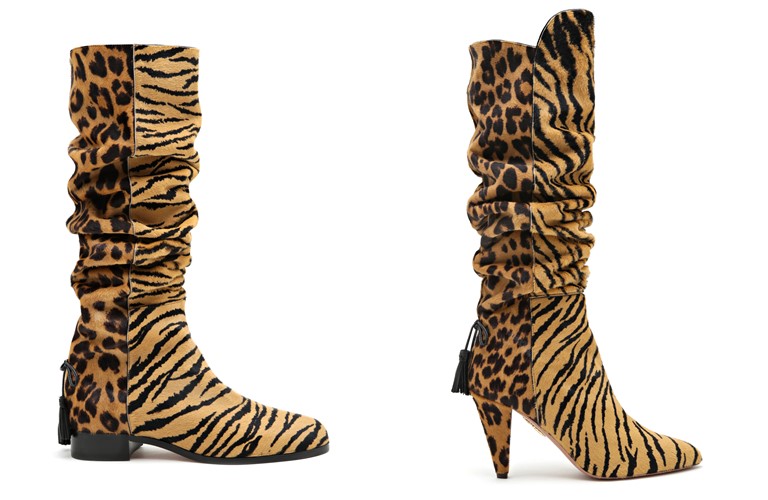 Коллекция обуви Aquazzura и Клаудии Шиффер - тигровые и леопардовые сапоги 