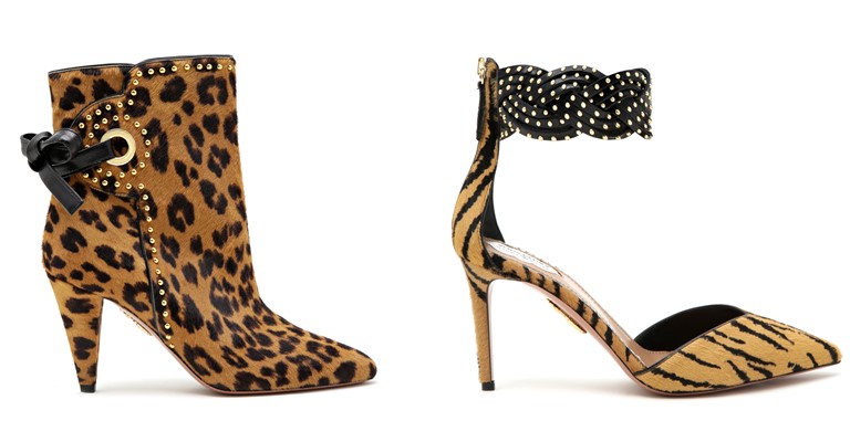 Коллекция обуви Aquazzura и Клаудии Шиффер - леопардовые ботильоны и тигровые туфли 