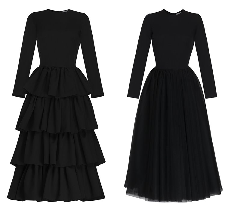 Коллекция Yulia Prokhorova Beloe Zoloto осень-зима 2018-2019 - черные платья с длинным рукавом
