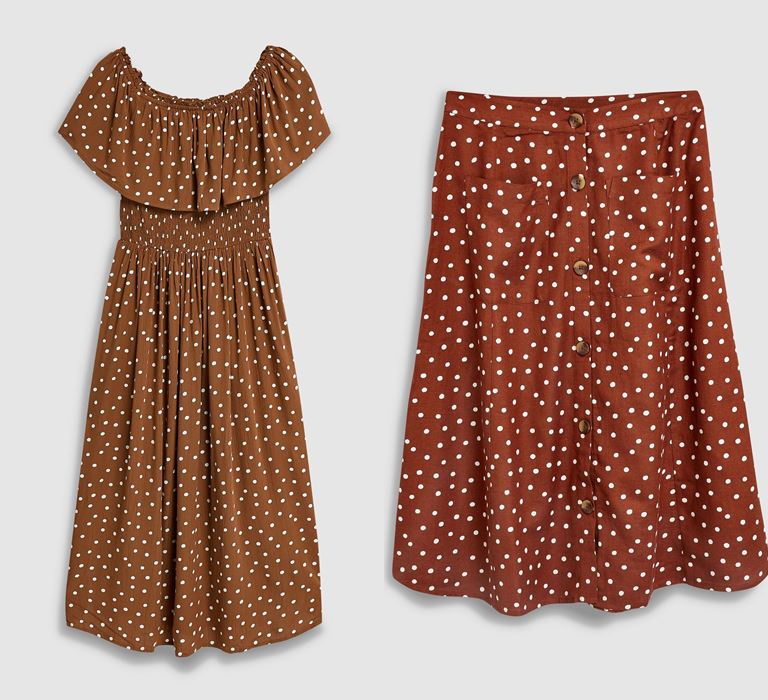 Модный принт «горох» от бренда Next - платье и юбка - фото 