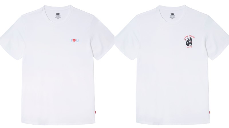 Акция от Levi`s® ко Дню влюблённых - белые футболки