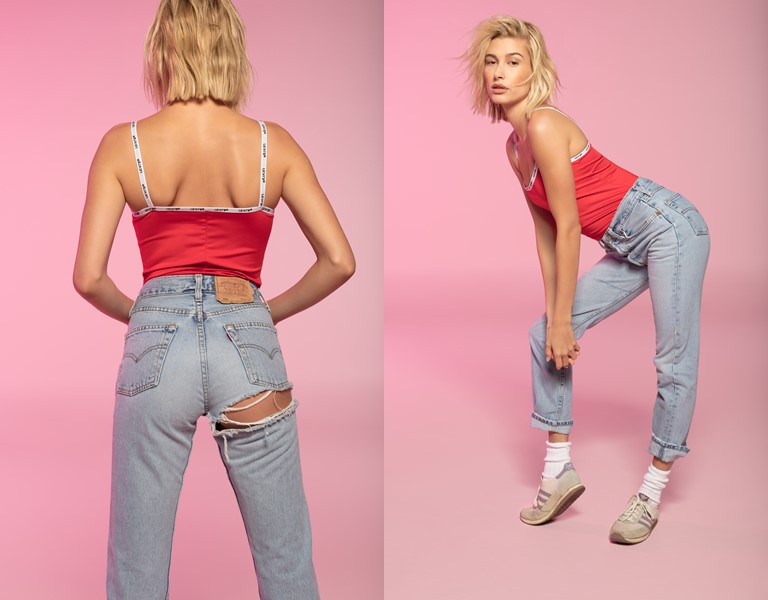 Хейли Бибер в культовых джинсах в рекламной кампании Levi’s® 501® - фото 6