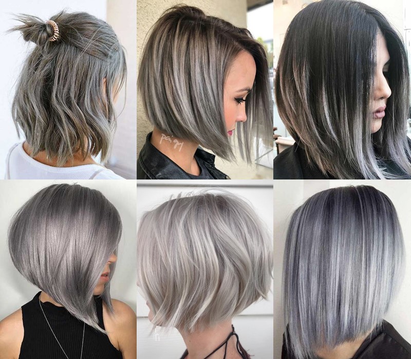 5 модных стилей с серыми волосами: стрижки и причёски - Молодёжная стрижка боб-каре