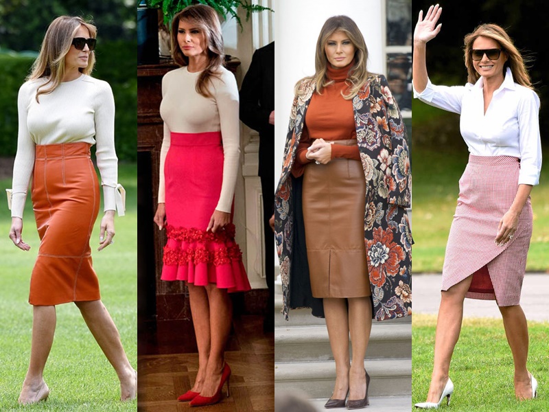 Леди Совершенство: стиль Мелании Трамп - Модные юбки до колена