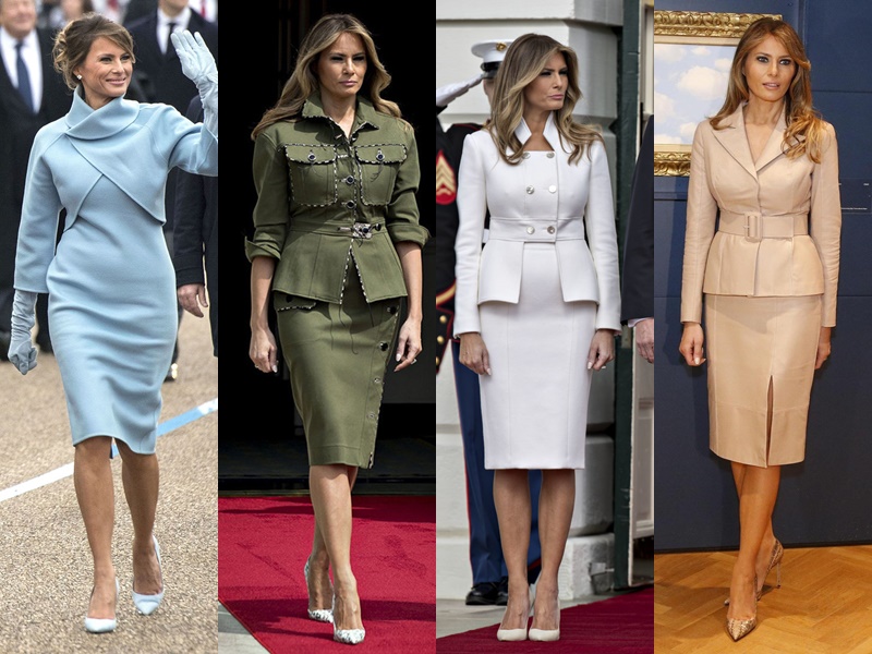 Леди Совершенство: стиль Мелании Трамп - Стильные костюмы с юбкой
