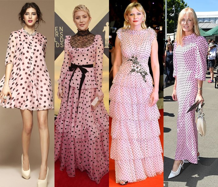 5 популярных цветов для модных платьев в горошек - светло-розовые