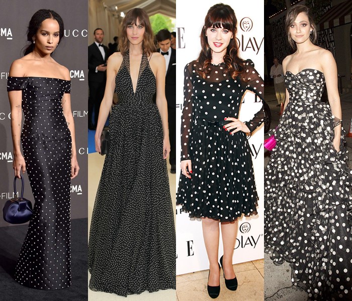 5 популярных цветов для модных платьев в горошек - черные