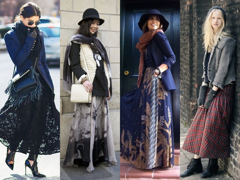 Как стильно носить длинную юбку весной и осенью: 5 модных сочетаний - Блейзер и шарф
