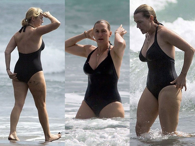 Бодипозитивные: знаменитости на пляже в купальниках - Кейт Уинслет