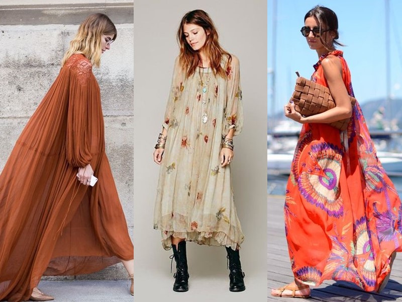 Свободные платья-оверсайз: модные фасоны - Длинные струящиеся платья 