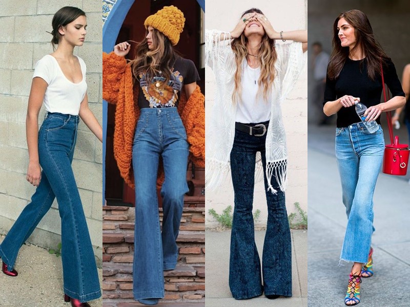 Популярные модели джинсов на все времена - Джинсы клёш в стиле 70-х