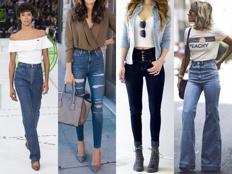 Популярные модели джинсов на все времена - Джинсы с завышенной талией