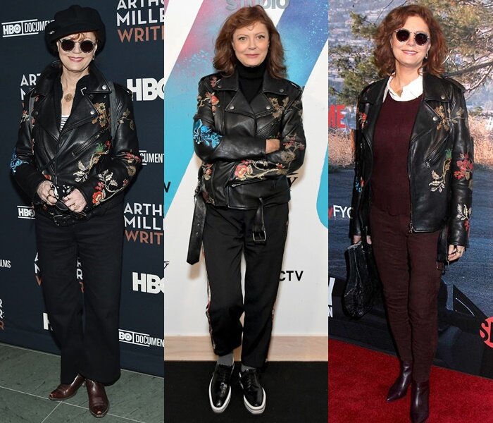 Знаменитости старше 50 в кожаных куртках - Сьюзан Сарандон